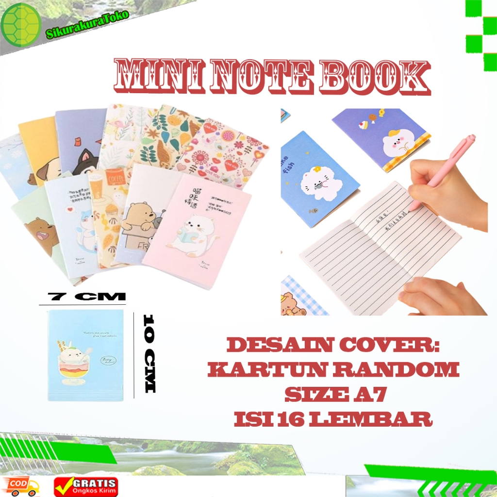 

(skr) Notebook Mini Buku Tulis Motif kartun notepad cartoon book karakter memo kecil