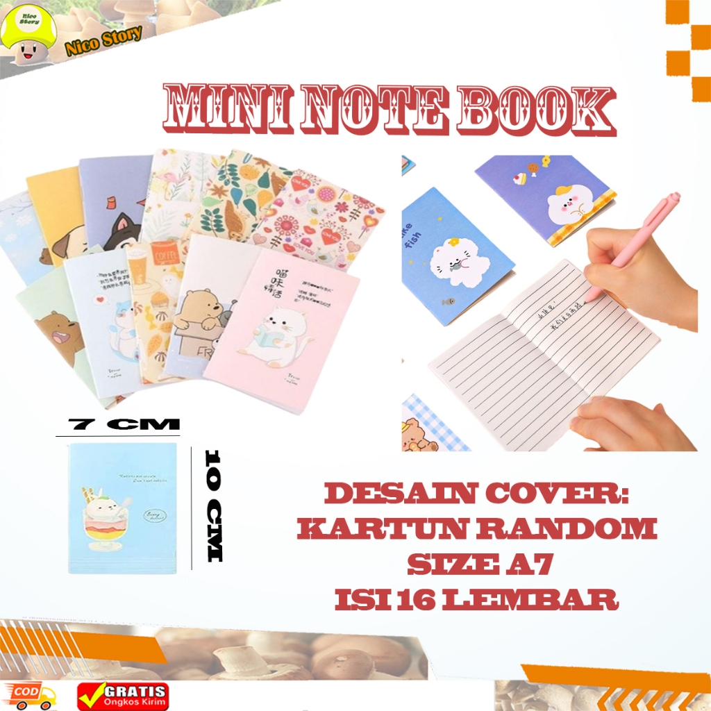 

(ncs) Notebook Mini Buku Tulis Motif kartun notepad cartoon book karakter memo kecil