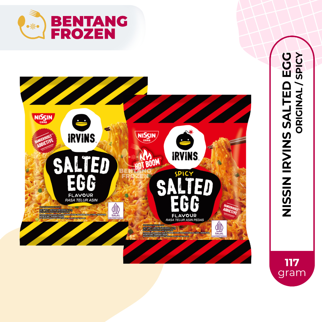 

Nissin Irvins Mie Salted Egg Original / Spicy 117gr / Mie Rasa Telur Asin