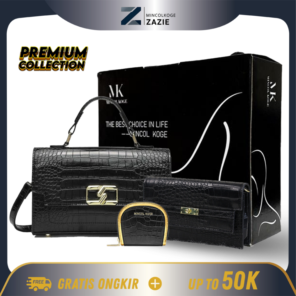 [FREE BOX] MK PREMIUM Tas Wanita Croco Tas Selempang Wanita Sling Bag Hand Bag Wanita 806