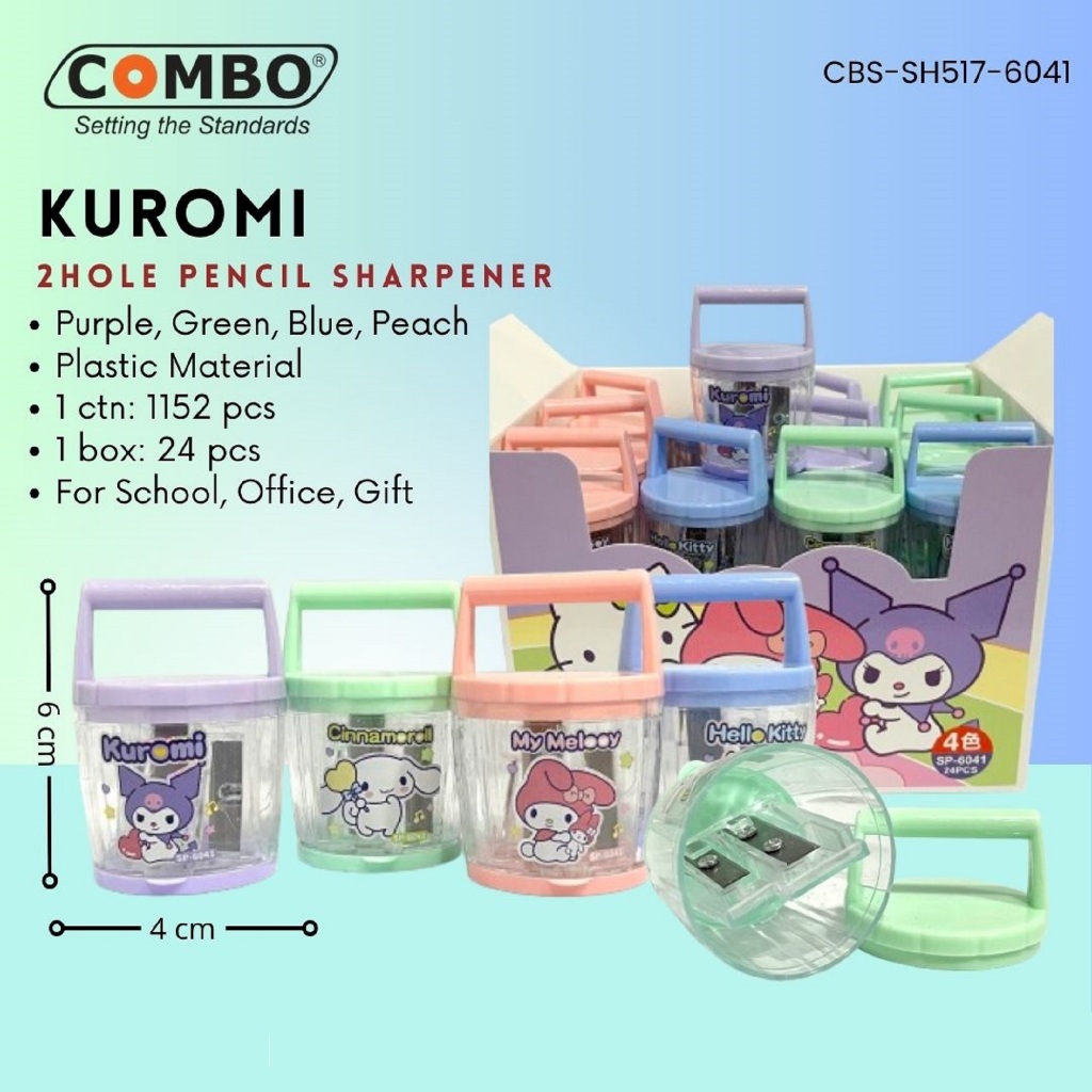 

Serutan Pensil 2 Lubang / Dual Hole Sharpener KUROMI SH-517 / Rautan Pensil SANRIO SH-518 / Pencil Sharpener ASTRONAUT SH-519 / Serutan Pensil Lucu COMBO