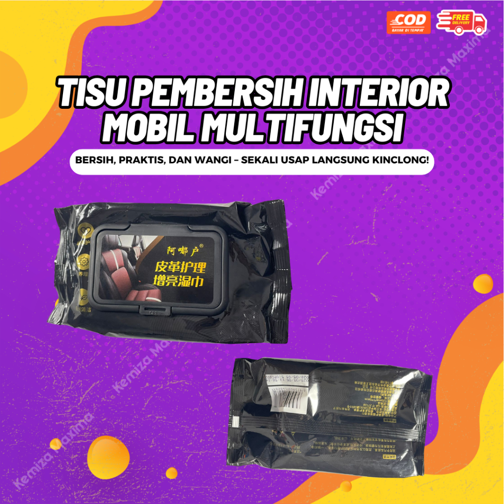 Tissue Pembersih Interior Mobil 80 Lembar Multifungsi | Tisu Perawatan Sepatu Tas Kulit / Wet Wipe C