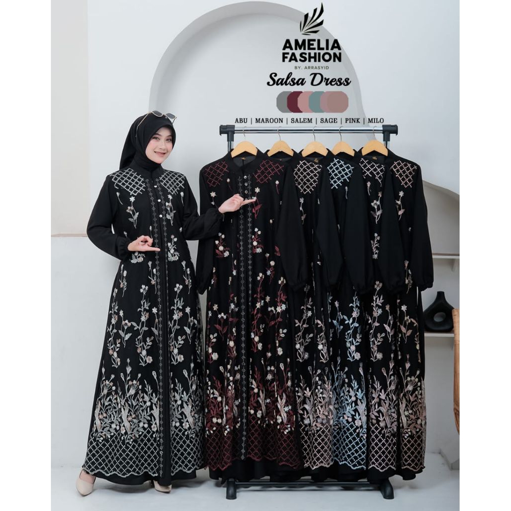 SALSA NAURA SABIYAN KAMILA Gamis ORI by Amelia Fashion/ Salsa Naura Sabiyan Dress Barukat Amelia Fas