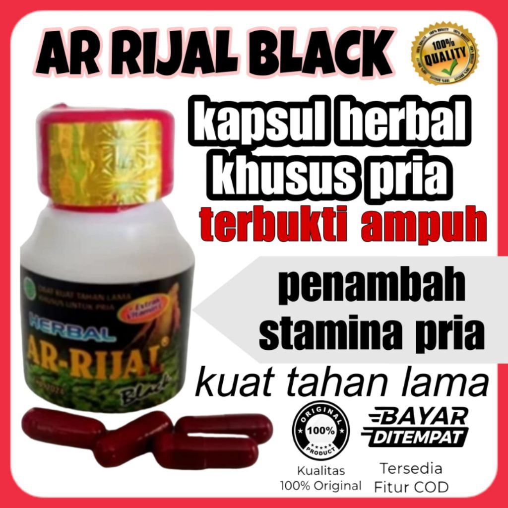kapsul arrijal black jamu kuat dan tahan lama penambah stamina pria herbal alami