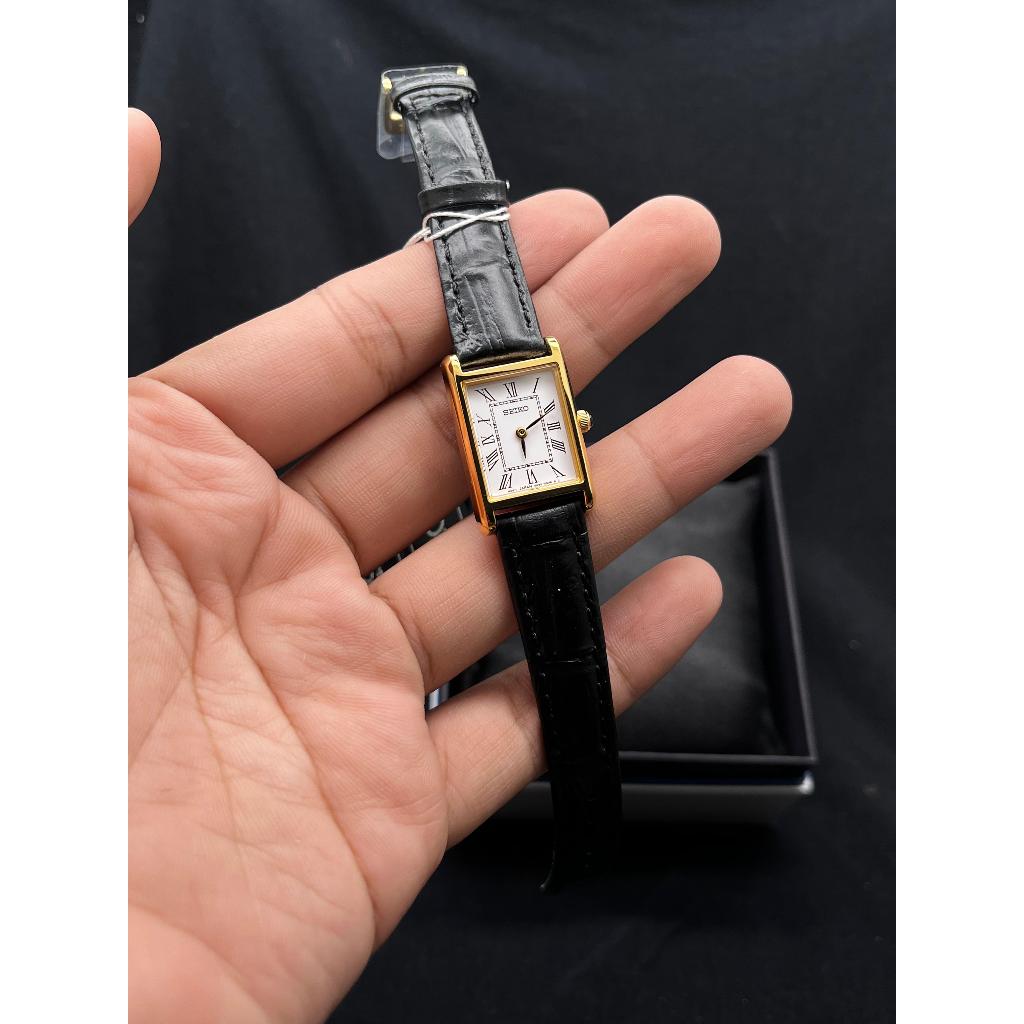 Seiko SWR054 Classic Tank Ladies Vintage Quartz Gold