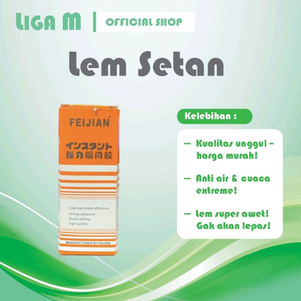 

Lem Setan Feijian / Lem Korea / Lem Serbaguna Feijian / Lem Murah Kualitas Juara