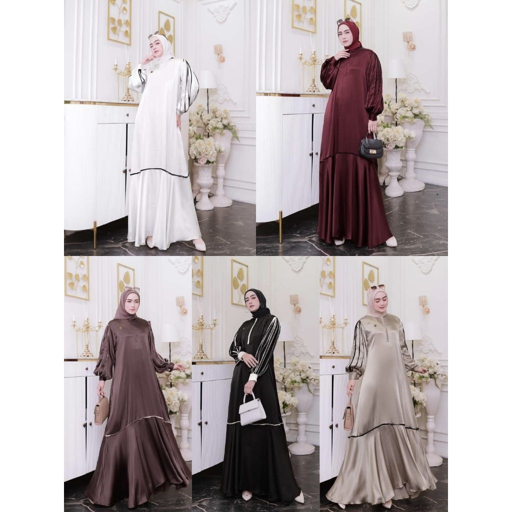 Kayla abaya by velino collection | abaya cradenza simple dan elegan | abaya hitam
