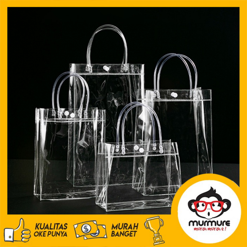 

Tas Mika Pvc Transparan / Tas MIka Pvc Polos Goodiebag Hampers Souvenir Ulang Tahun Transparant Bening Murah / Tas Mika Bridesmaid