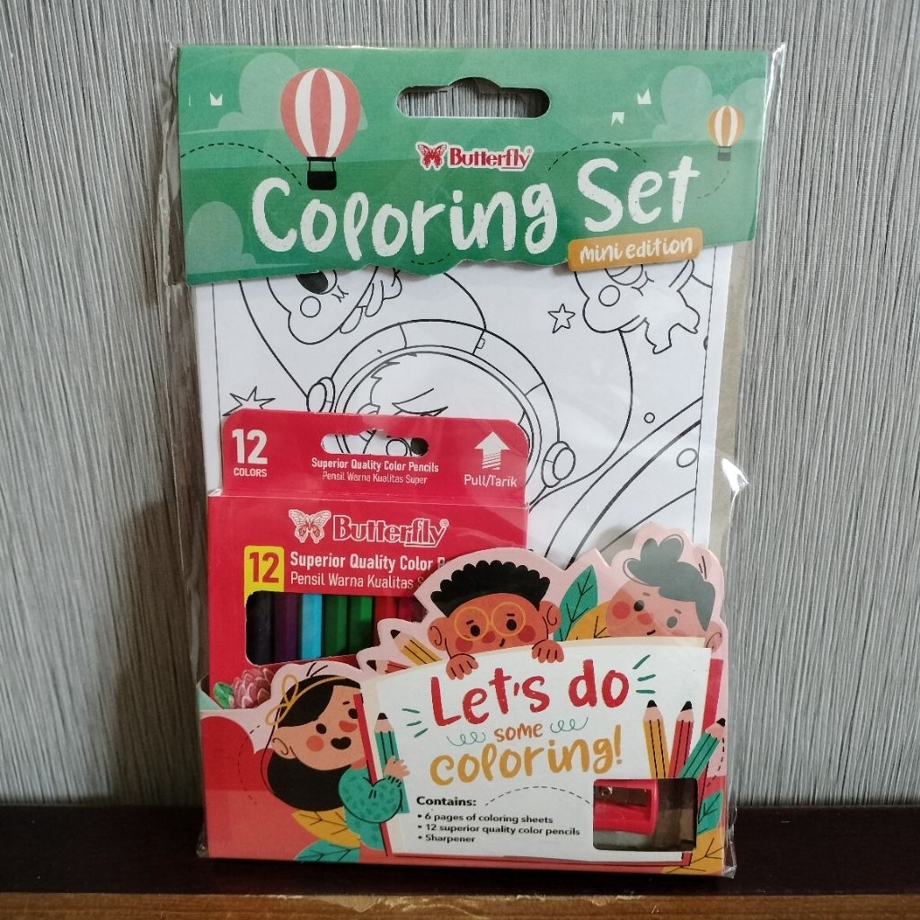 

Coloring Set Butterfly Mini A5 (Kertas Mewarnai A5 + Pensil Warna + Rautan)