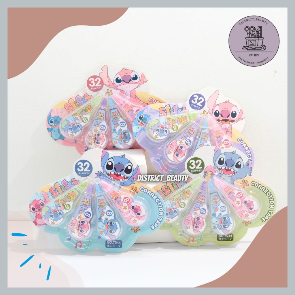 

CORRECTION TAPE 4 IN 1 STITCH TIP EX PENGHAPUS PULPEN TIP X STITCH ISI 4 PCS TIP EX MINI STITCH LUCU IMUT TERMURAH ALAT TULIS SEKOLAH