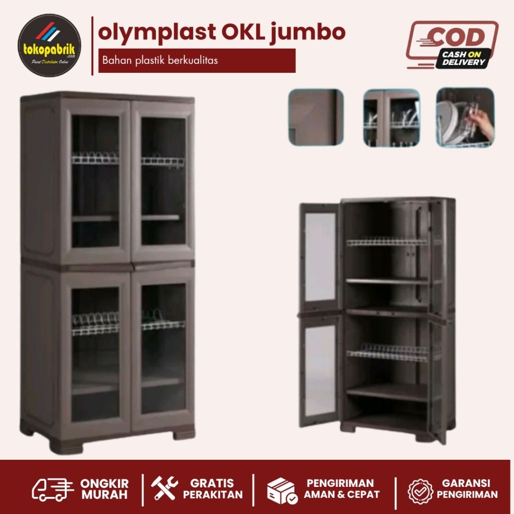 Rak Dapur Lemari Piring Plastik Olymplast Kitchen Locker Jumbo