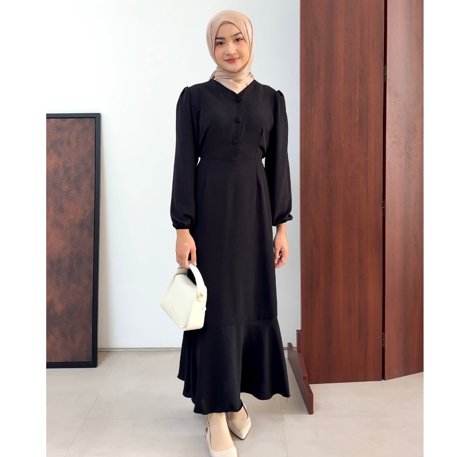 FLOWEAR Ayesha Dress Korean Style Gamis Crinkle Wanita