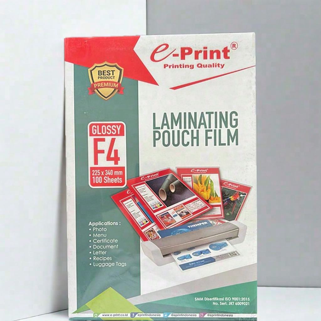 

(20 lembar) Plastik Laminating Pouch F4 E-Print