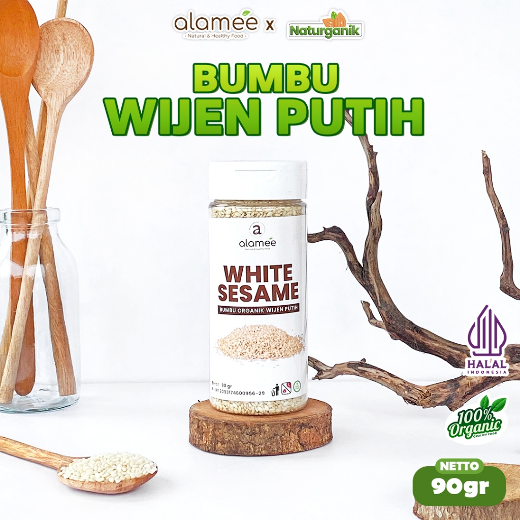 

ALAMEE Wijen Putih Bumbu Dapur Organik White Sesame Seed Bumbu Dapur Organik Masak Tabur Naturganik
