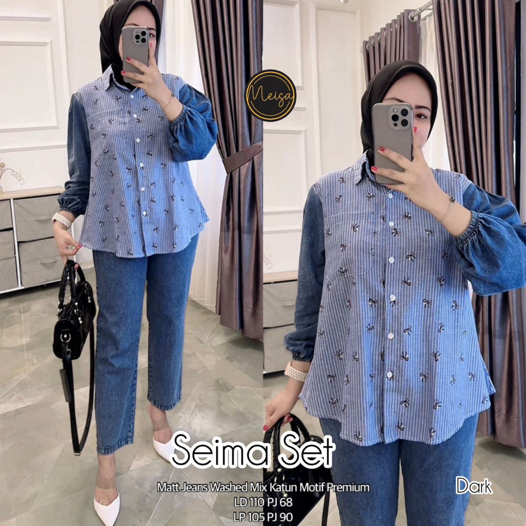 Set wanita / Overall Jeans / Gamis Jeans Wanita Tisani Luis Seima Aldina by Meisa Signadila