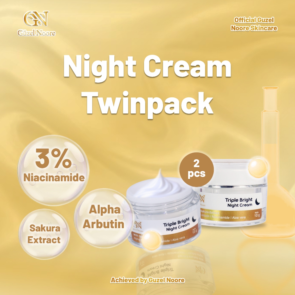 Guzel Noor – Triple Bright Night Cream with Sakura Extract | Niacinamide 3% + Alpha Arbutin