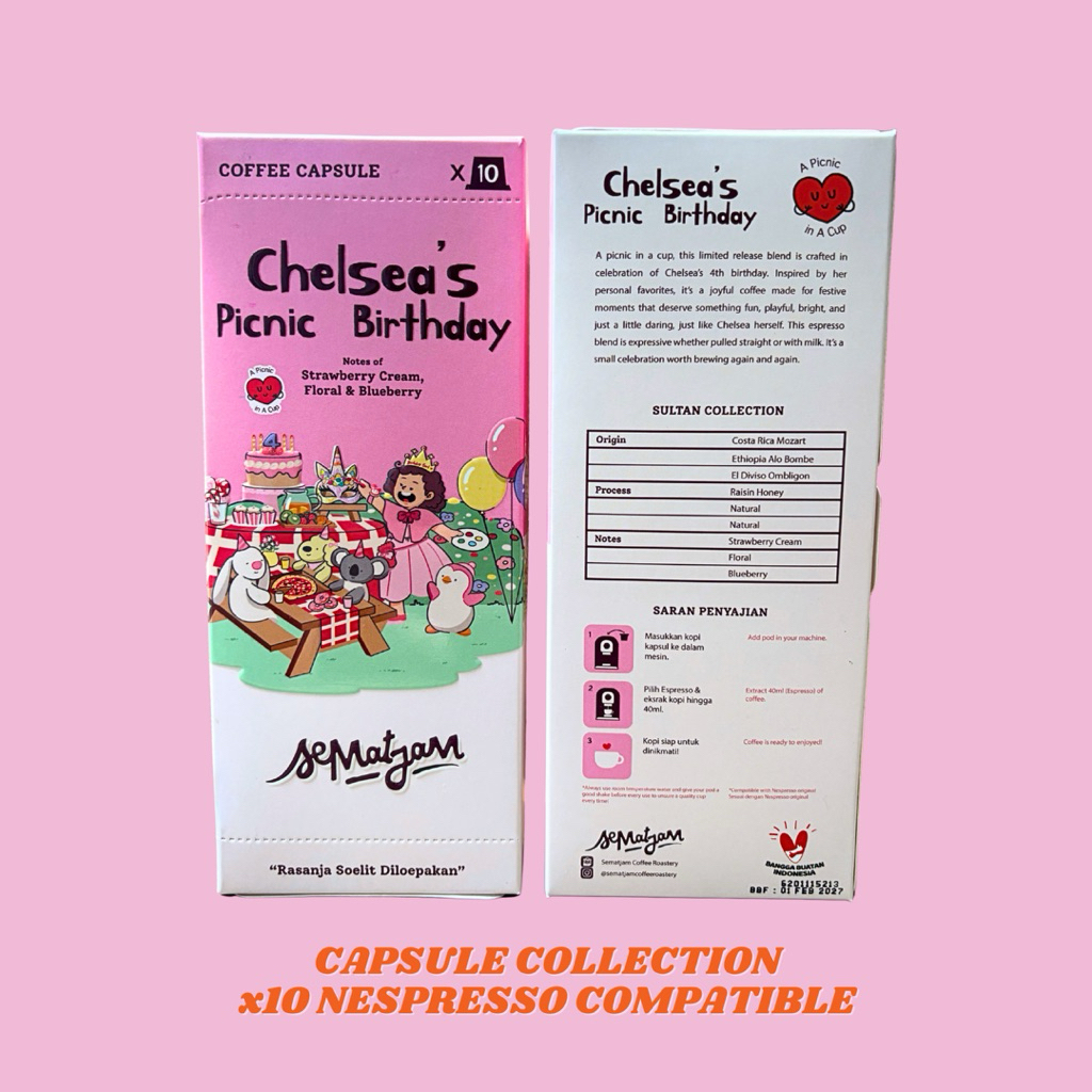

Chelsea’s Picnic Birthday - Capsules Collection Nespresso Compatible - Sematjam Coffee Roastery