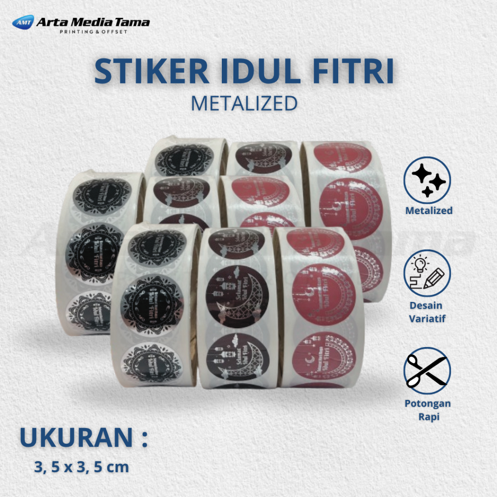 

(ISI 100PCS/ROLL) STIKER LABEL BULAT | STIKER SEGEL KOTAK KUE | STIKER LEBARAN METALIZE | UK3,5cm
