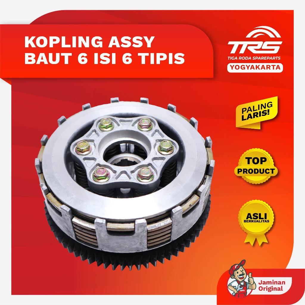 TRS Kampas Kopling Komplit Assy Isi Enam 6 Tipis Viar Tossa Pnp Tiger Megapro Cb Spareparts Original