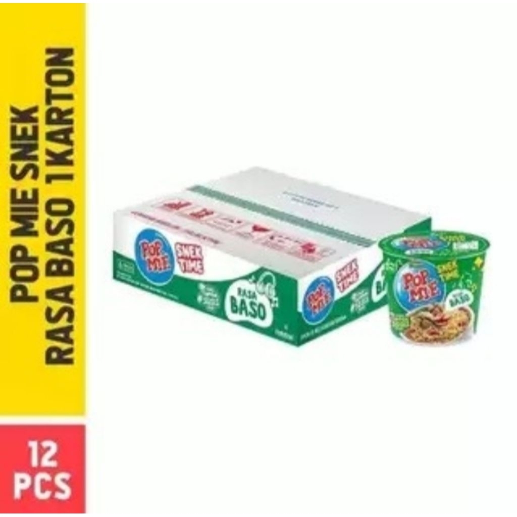 

Pop Mie Mi Instant Cup Rasa Baso 1 Karton 12 Pcs