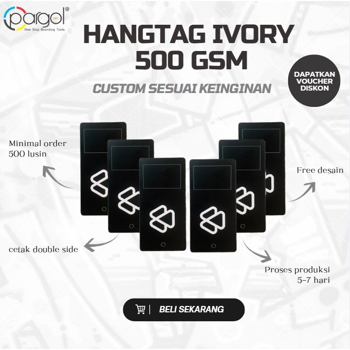 

Hangtag Custom Nama/Logo Sendiri - 500 GSM - Hangtag Baju