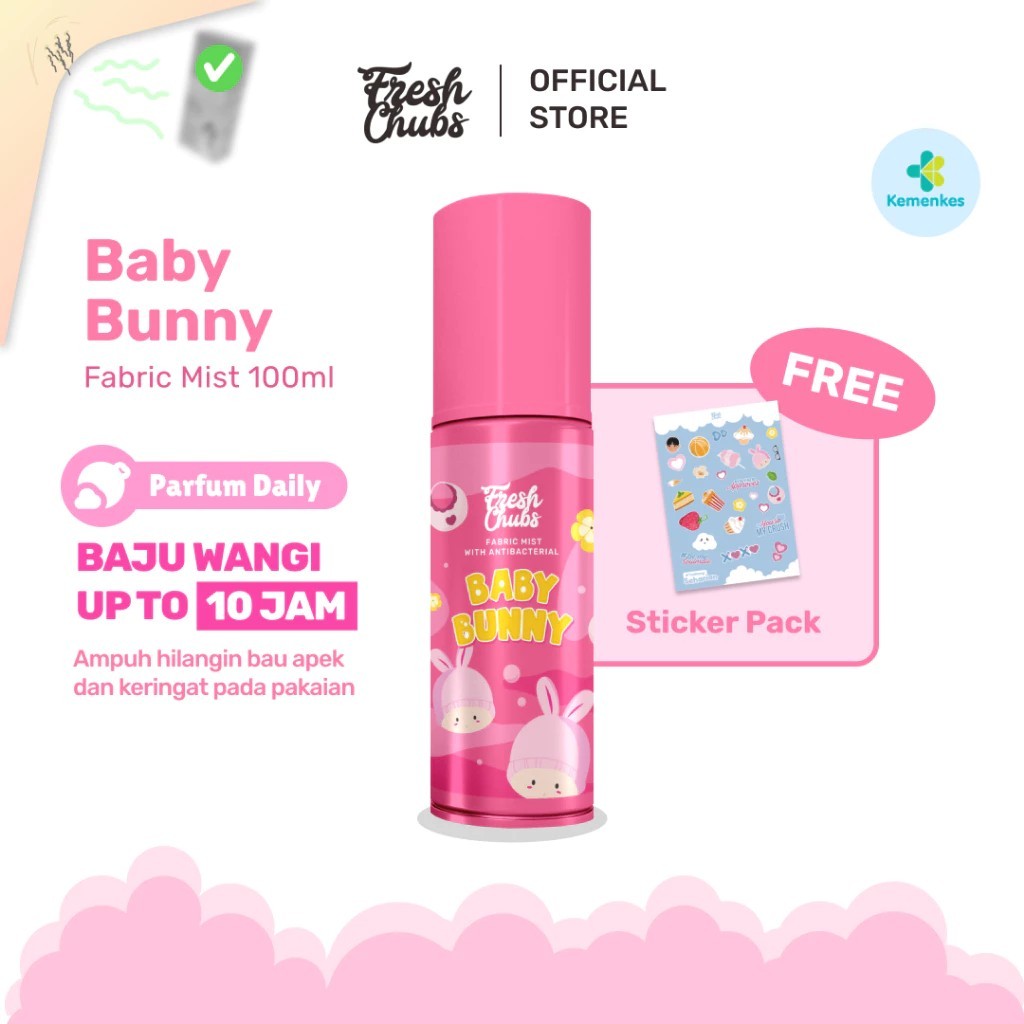 BEAUTIES GLOW - [ Freshchubs ] Fabric Mist Parfum Baju & Ruangan - Baby Bunny 100ml