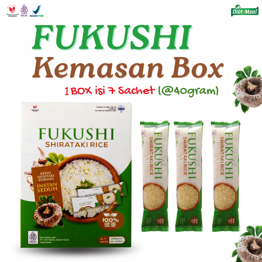 

Fukushi Beras Porang Dus Box Isi 7 Sachet
