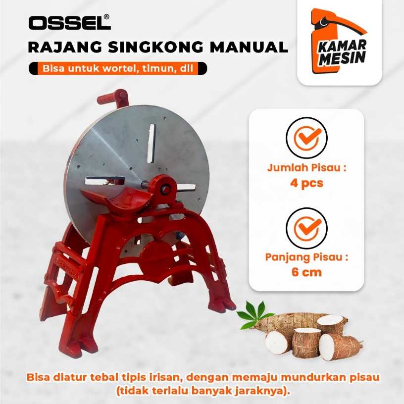 OSSEL Alat Rajang Singkong Pemotong Keripik Singkong Iris Keripik Singkong Perajang Sayur Buah OSSEL