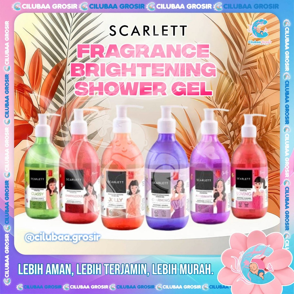 SCARLETT Fragrance Brightening Shower Gel 300mL || Body Wash || Sabun Mandi Cair Jolly || Classy || 