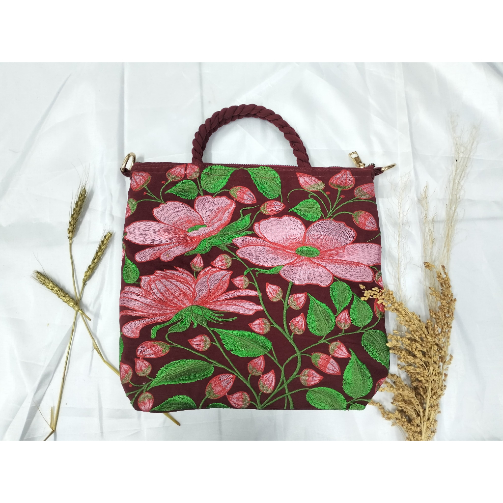 Tas Selempang Wanita / Tas 2 in 1 Selempang dan Bahu / Tas Baru Wanita / Tas Bordir Tasikmalaya