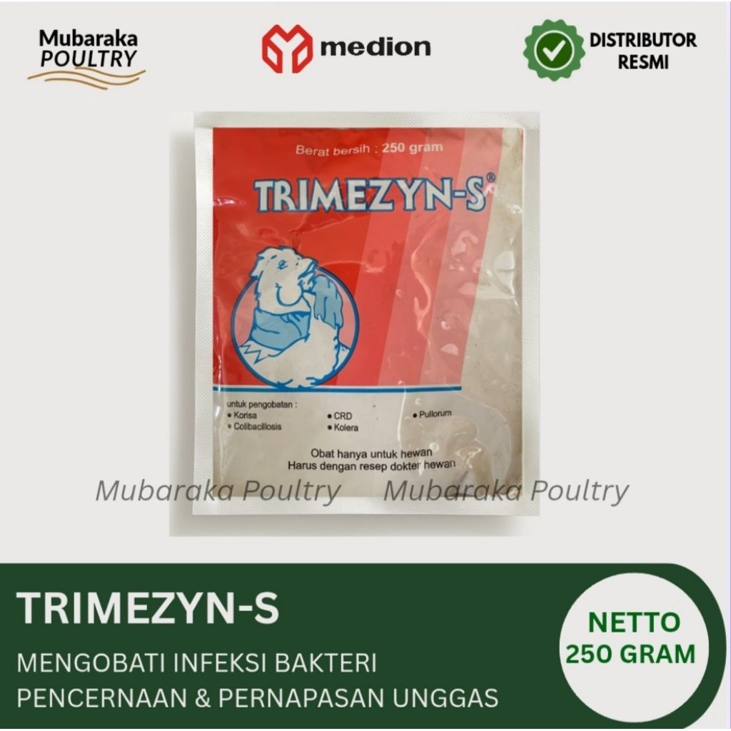 TRIMEZYN S 250 GRAM - MEDION - Antibiotik Ayam