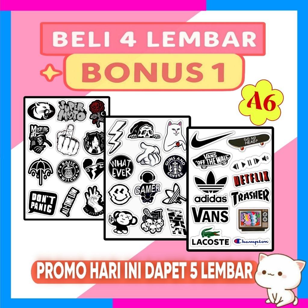 

Stiker Aesthetic Vinyl Waterproof A6 | Beli 4 Bonus 1