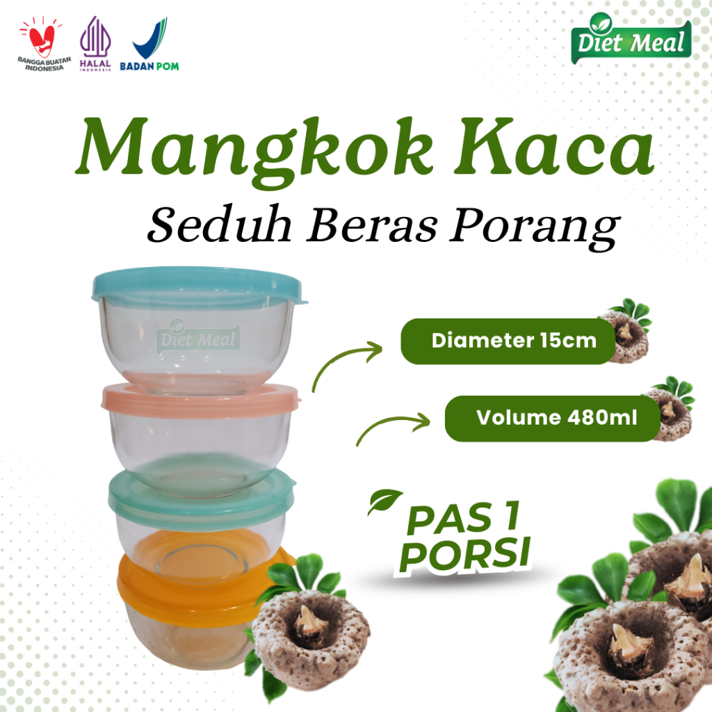 

Mangkok Kaca Untuk Seduh Beras Porang Pas 1 Porsi