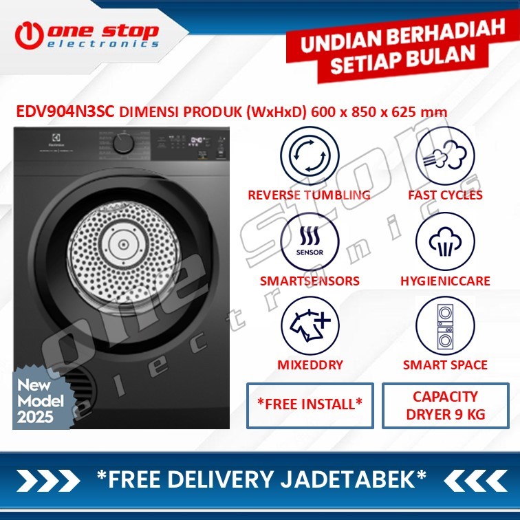 ELECTROLUX EDV904N3SC Venting Dryer UltimateCare 300 - 9Kg