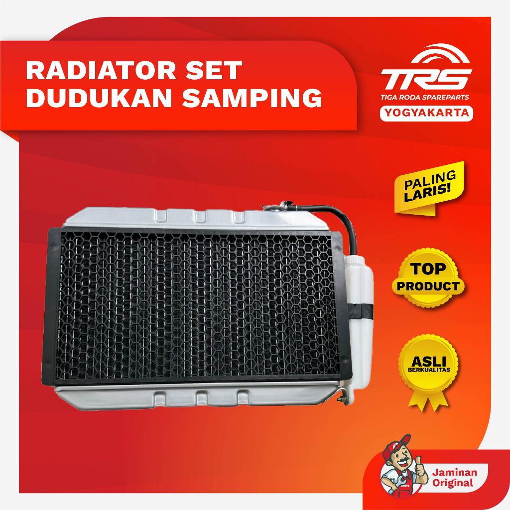 TRS Radiator Set Dudukan Kanan Kiri Pendingin Mesin Motor Roda Tiga Kaisar 250cc Jialing Spareparts 