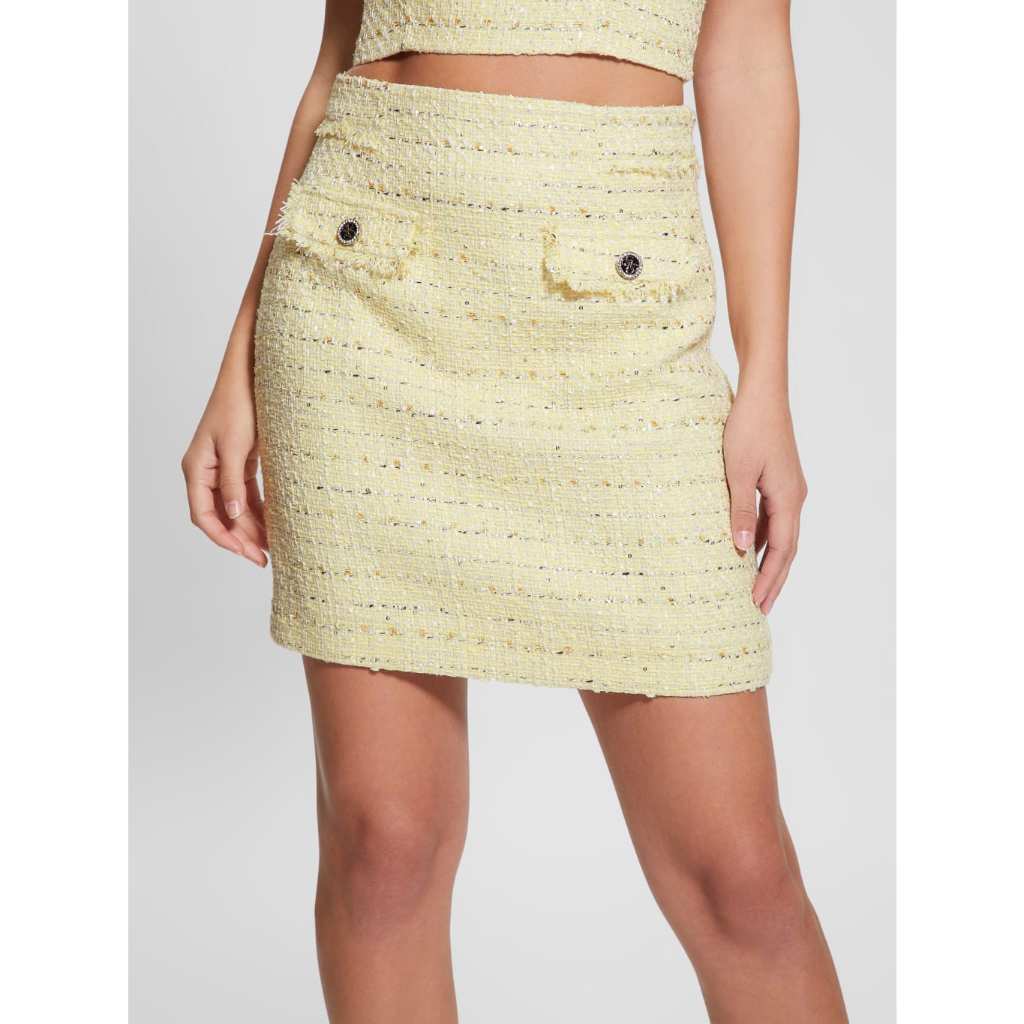 Guess Ladies - NEW SOFIA MINI TWEED SKIRT - W4YD68WGAO2
