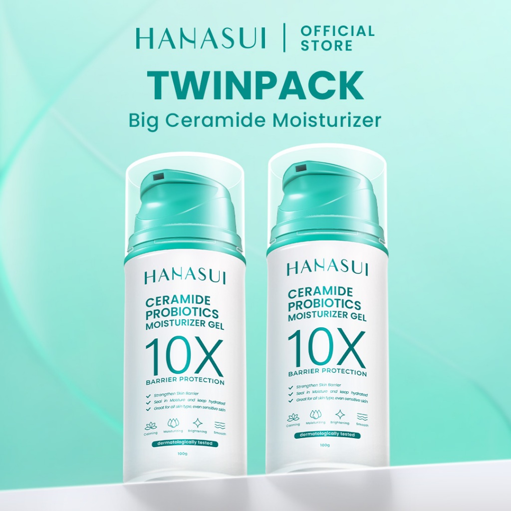 【BIG SIZE】Hanasui Ceramide Probiotics Moisturizer Gel 100ml - Pelembab Ringan Lembap Perbaiki Skin B