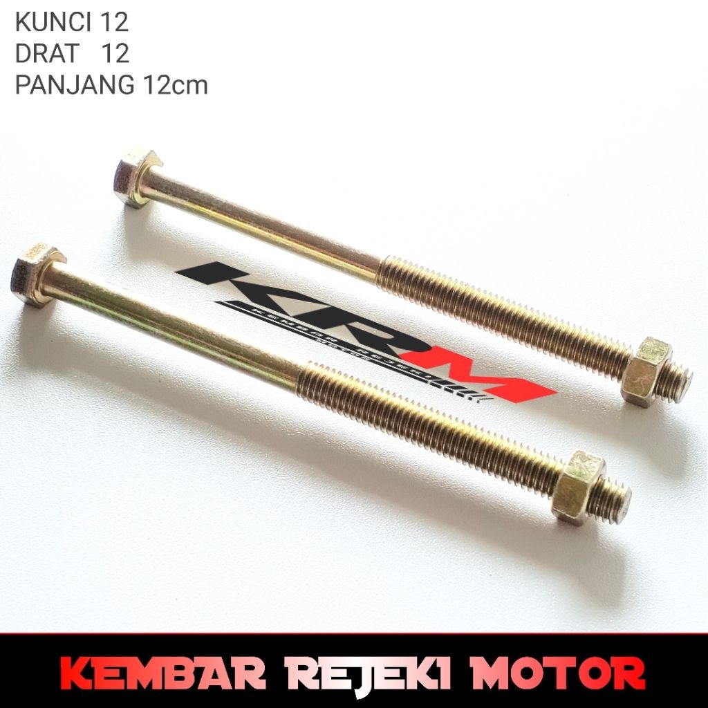 Baut + Mur Kuning 8×120 / kunci 12 drat 12 panjang 12Cm