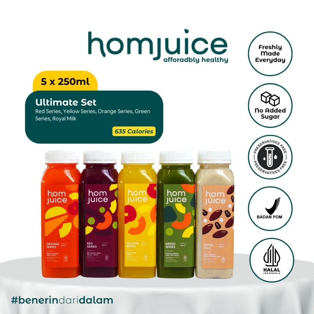 

Homjuice - Ultimate Set 5×250 ml (Cold-Pressed Juice/Jus/Detox)