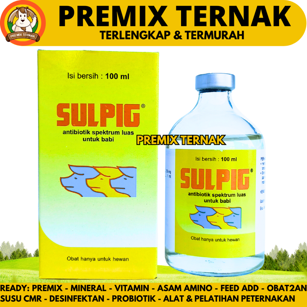 SULPIG 100ML - Obat Hewan Antibiotik Spektrum Luas Atasi Infeksi Pada Babi MEDION