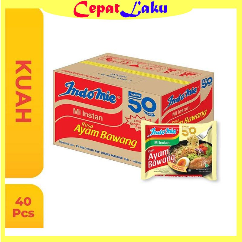 

Indomie Ayam Bawang Mie Instan Karton isi 40