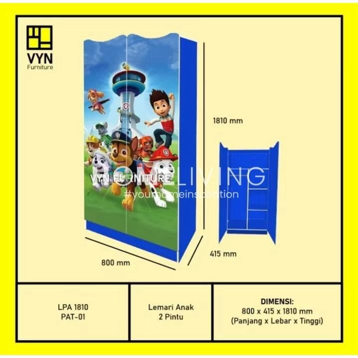 HOMELIVING - LEMARI BAJU ANAK - LEMARI PAKAIAN MURAH - LEMARI FROZEN - LEMARI MOTIF PONTIANAK