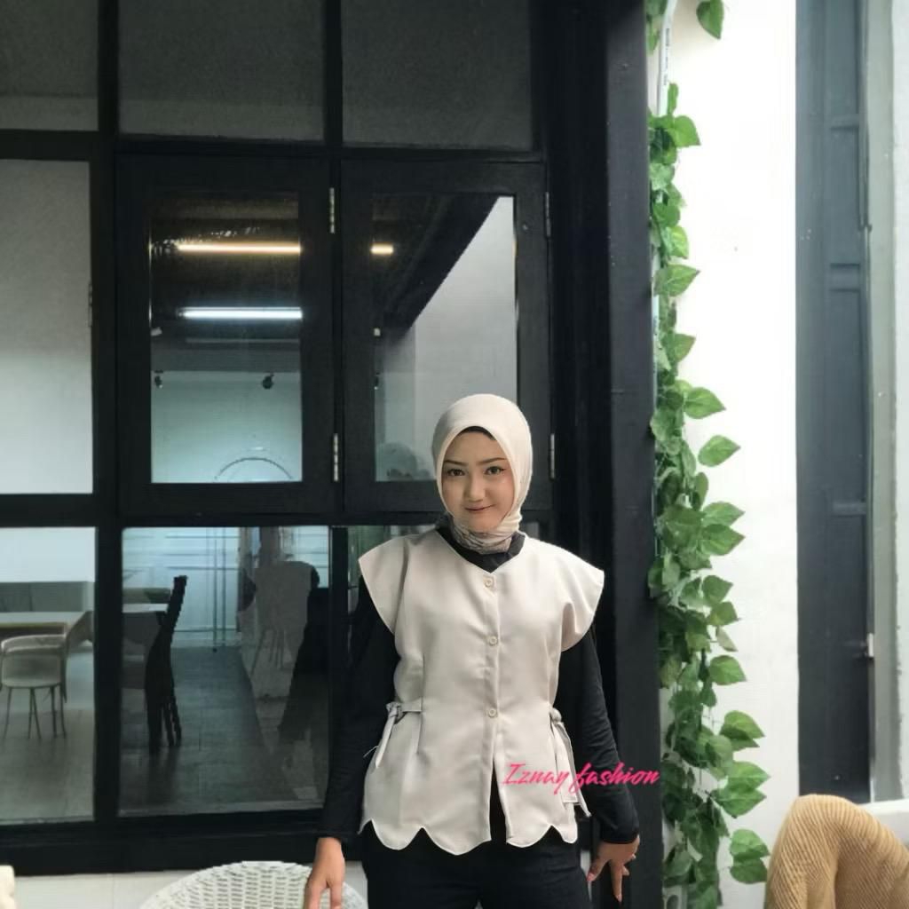 ￼Vest Cherish Rompi Wanita Semiwoll Tali Pinggang