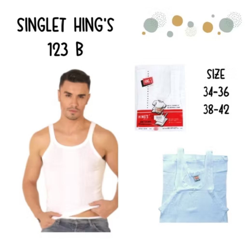 Singlet atau Kaos dalam pria laki laki dewasa merk Hings bahan 100%catoon