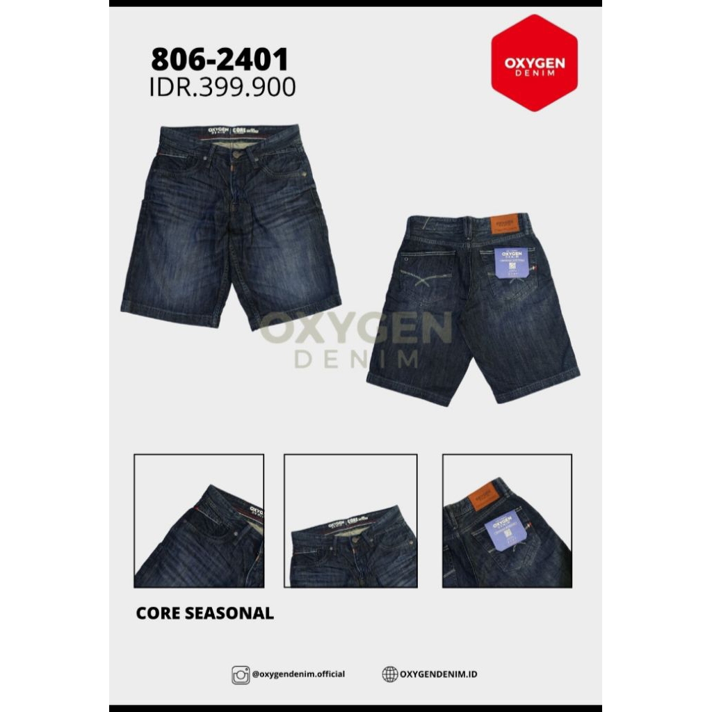 Celana Pendek Jeans Pria OXYGEN Denim Core Series – 806-1903 / 806-2401