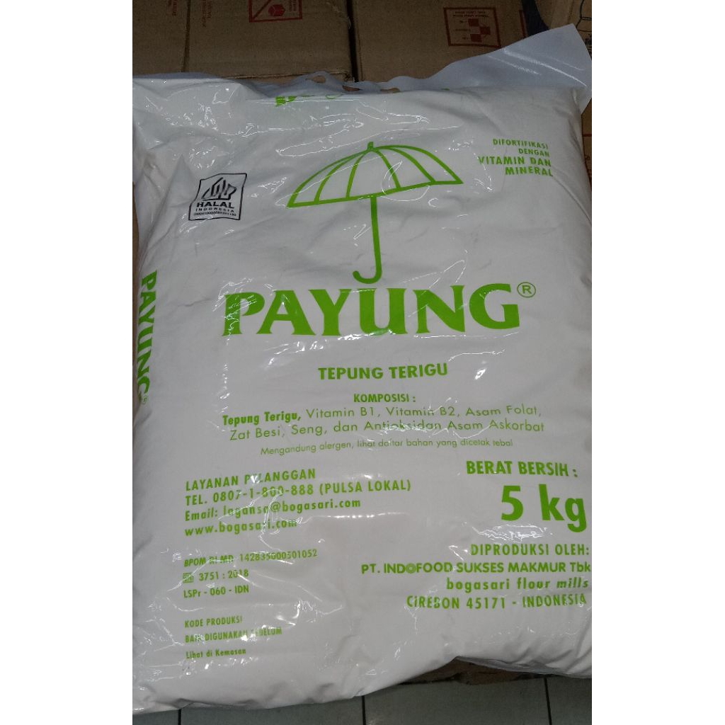 

tepung terigu 5kg / tepung roti 5kg lencana merah , payung