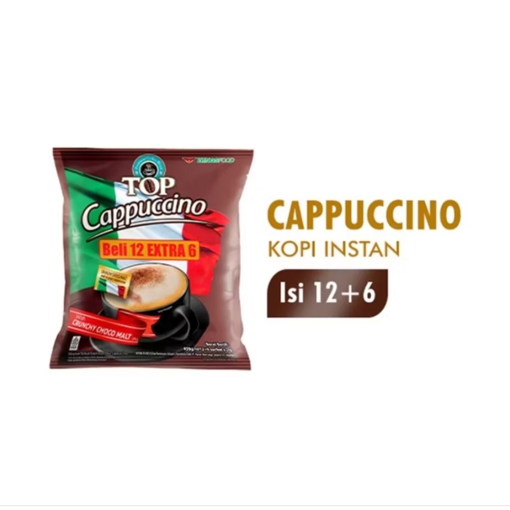 

Top Coffee Kopi Instant Gula Aren 22g / Cappuccino Bag 25g isi 12 + 6 pc