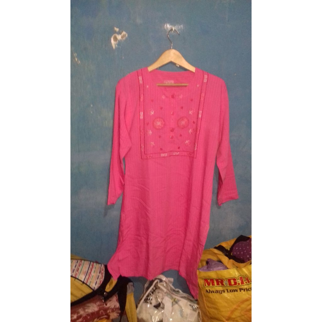Tunik Pink Jadul Atasan Wanita Bekas Preloved