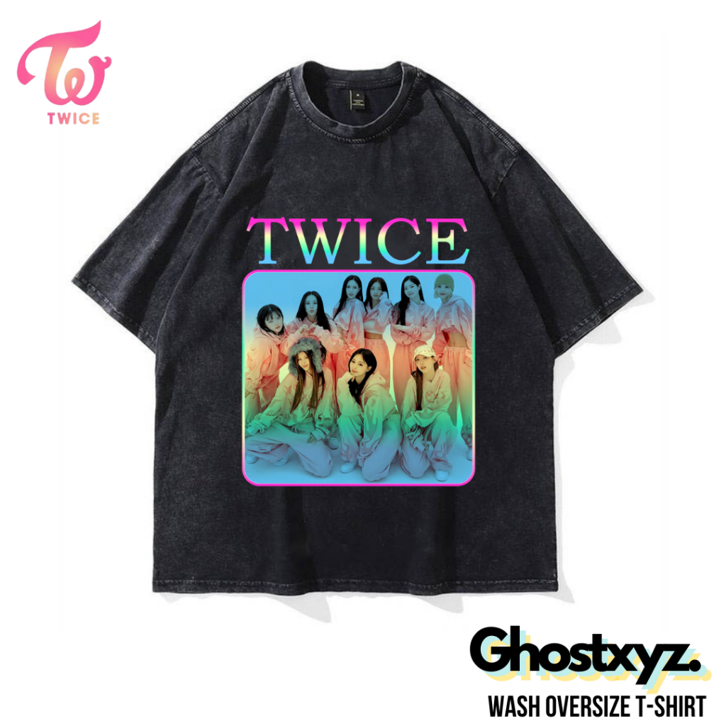 Ghostxyz T-Shirt Twice Wash Oversize Vintage Tee Baju Kaos
