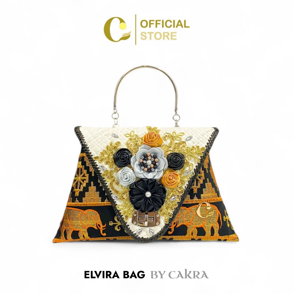 Cakra Official - Tas Wanita ELVIRA Bag Top Handle Bag Tas Jinjing Wanita Sling Bag Tapis Bordir Tas 